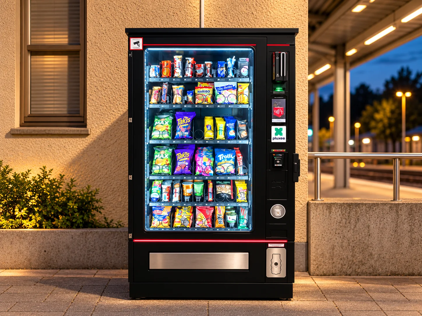Illustration eines Snackautomaten für jederzeit verfügbare Zwischenverpflegung